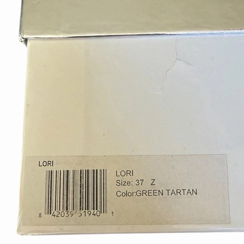 Matiko Lori Green Tartan Plaid Slingback Pointed Toe Flats Women’s Size 37 NIB - Picture 14 of 15